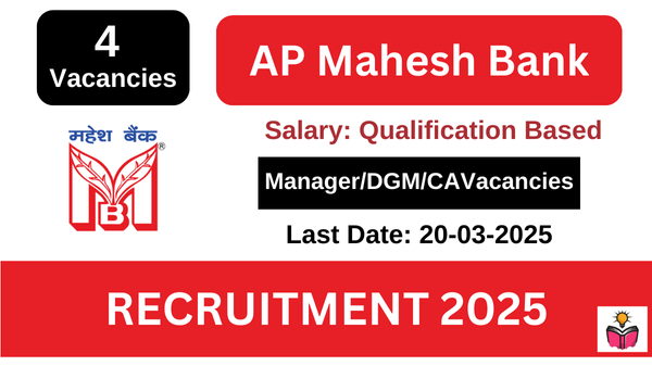 AP Mahesh Bank Various Post Recruitment 2025