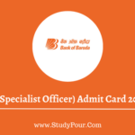 BOB SO (Specialist Officer) Admit Card 2025 (OUT)