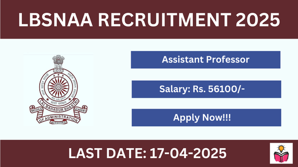 LBSNAA Assistant Professor Recruitment 2025