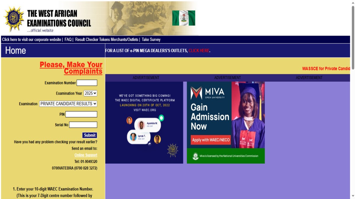 Ghana.waecdirect.org result 2025